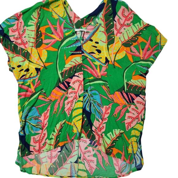 Karlie Top For Women Size Small Tropical Hawaiian Shirt Relax Fit - Picture 6 of 12